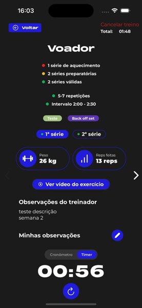 Tela de execução do exercício